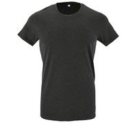 T-Shirt En Coton Uni Slim Fit Jaune Gris Bleu Vert Rouge