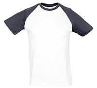 SOLS T-Shirt Contrast Pour Hommes Baseball Deux Tons S-3XL