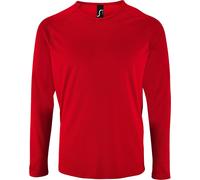 SOLS T-Shirt Homme Performance Sportif, manches longues PC2903 (3XL) (Rouge)