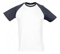 SOLS - T-shirt manches courtes FUNKY - Homme (L) (Blanc/bleu marine) - UTPC300 Blanc/bleu Marine, Blanc/Bleu marine G