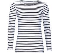 SOLS Marine - T-shirt rayé à manches longues - Femme (S) (Blanc/Bleu marine) - UTPC2580 Blanc/Bleu Marine