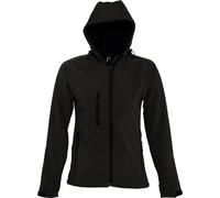 SOLS Veste femme Replay Softshell avec capuche, respirante, coupe-vent, déperlante PC411 (2XL) (Noir)
