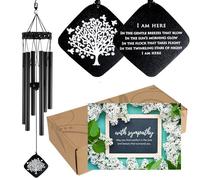 Solsken Home Carillon commémoratif - Carillon éolien de condoléances - Relaxant, Tons Doux - Noir - 73,7 cm