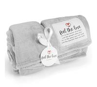 Solsken Home Couverture Get Well - Couverture de guérison - Couvertures inspirantes pour Femme/Homme - Cadeau de rétablissement - Couverture Douce (Polaire Grise, 127 x 165,1 cm)