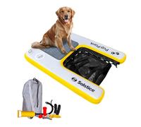 SOLSTICE Planche gonflable pour chien, rampe d'eau pour bateaux et quais, Mini, capacité de 13,6 kg - Plateforme flottante pour animaux de compagnie pour lac, rivière, plage et piscine, pompe incluse