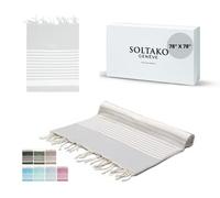 SOLTAKO Fouta Arthur Premium Gris Pastel 200x200 cm