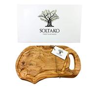 SOLTAKO Planche à Découper en Bois d’Olivier Brut, Planche Rustique, Planche Fromage, Plateau Apéritif Bois Olivier, Planche Apéro, Planche de Charcuterie en Bois d’Olivier Authentique