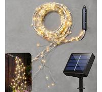 Soltuus Guirlande lumineuse solaire 180 LED - Multibrins - Arrosoir - Étanche - Blanc chaud