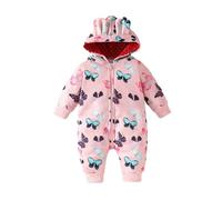 SoLu DAY8 Barboteuse à Capuche Manche Longue Bebe Fille 0-18 Mois Ppapillon Mignon Mode Combinaison Grenouillere Bébé Fille Naissance Hiver Vêtements Bébé Fille Body Pas Cher Pyjama (Red, 6-9 Months)