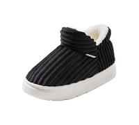 SoLu DAY8 Chausson Chaud Femme Hiver Peluche Semelle épaisse Mignon Confort Pantoufle Fermée Femme Chaude CCoton Animaux CChic Chambre Maison Casual Antidérapant Chaussure (Black, 37)