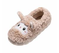 SoLu DAY8 Chausson Femme Hiver Chaud Mignon Confortable Animaux Fashion Pantoufle Femme Chaude Coton Antidérapantes Chambre Maison Casual Chaussure (Khaki, 37)