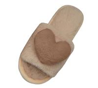 SoLu DAY8 Chaussons Femme Chaud Hiver Ouverte Confort Mignon Pantoufle Femme Chaude Polaire Animal a la Mode Casual Maison Chambre Antidérapant Chaussure (Brown, 41)