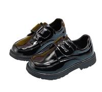 SoLu DAY8 Chaussures Cuir Enfant Garcon PU Hiver Printemps Chaussure De Cérémonie Garcon Mariage Soirée Bal Confortable Chic Semelle Plate Antidérapant Légères Souples Chaussure (BK2, 28)