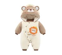 SoLu DAY8 Combinaison Polaire Bebe Fille Garcon Naissance Manche Longue 0-24 Mois Grenouillère Barboteuse Bébé Garçon Fille Hiver Chaud avec Capuche Confortable Mignon Dessin Animé (18-24 mois, Kaki)