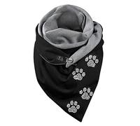 SoLu DAY8 Echarpe Chale Triangle Femme Hiver Chaude Pas Chere Chales Chic et Elegant Adolescent Fille Bouton Doux Wrap Echarpes et Foulards Imprime Chat Décontracté Cute Légère Hippie