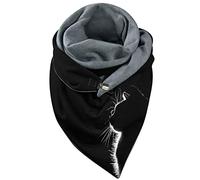 SoLu DAY8 écharpe Triangle Femme Chat Hiver Chaude Pas Chère étole Chic et Elegante Ado Fille Bouton Souple Wrap Foulard Motif Chat Casual Fashion Léger Streetwear