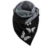 SoLu DAY8 écharpe Triangle Femme Chat Hiver Chaude Pas Chère étole Chic et Elegante Ado Fille Bouton Souple Wrap Foulard Motif Chat Casual Fashion Léger Streetwear