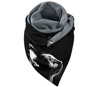 SoLu DAY8 écharpe Triangle Femme Chat Hiver Chaude Pas Chère étole Chic et Elegante Ado Fille Bouton Souple Wrap Foulard Motif Chat Casual Fashion Léger Streetwear