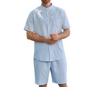 SoLu DAY8 Ensemble 2 Pieces Homme Ete Baggy Short Et Tee Shirt Manche Courte Homme Grande Taille Plage Casual Fluide Legere a la Mode Confortable Chic (Sky Blue, XXL)