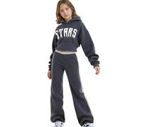 SoLu DAY8 Ensemble Enfant Fille Hiver 7-12 Ans Ensemble Sweat a Capuche Et Pantalon Ado Fille Chic Et Elegant Mignon Confortable Fashion Casual Loisirs Sport Vacances Costume (7-8 ans, Grey)