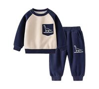 SoLu DAY8 Ensemble Enfant Garcon 1-5 Ans Hiver Chaud Elegant Vêtements Garçons Pantalon Et Sweat Haut Top Manches Longues Ample Chic Casual Vacances Jogging Sport (Navy, 2-3 ans)