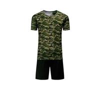 SoLu DAY8 Ensemble Habit Militaire Enfant Garcon 3-14 Ans Ensemble Short Et Tee Shirt Manche Courte Camouflage Ado Garçon Ete Chic Ample Casual Sport Jogging Running (Camouflage, 11-12 Years)