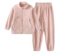 SoLu DAY8 Ensemble Hiver Enfant Fille Hiver Chic Sportswear Ado Fille Pantalon Et Haut Sweat Manteau Zippée Ample Fashion Confortable Mignon Casual Vacances Tracksuit 1-12 ans (7-8 ans)