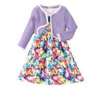 SoLu DAY8 Ensembles Enfant Fille 2-7 ans Printemps Robe Sans Manches Et Manteau Dentelle Fille Chic et Elegant Tailleur Pas Cher à Volants a la Mode Confortable Mignon Casual (Purple, 4-5 ans)