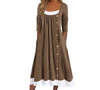 SoLu DAY8 Femme Robe Longue Ete Fluide Sexy Robe De Princesse Femme Chic et Elegant Grande Taille Pas Cher Robe Legere Femme Plissée Volants Mode Casual Vacances Long Dress