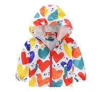 SoLu DAY8 Manteau Bébé Fille Hiver Chaud Veste Bébé Garçon à Capuche Zippé Imprimé Fleur Dinosaure Animal Vêtements Enfant Naissance Automne Manteaux Blouson (12-18 Mois, 5-Blanc)