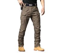 SoLu DAY8 Pantalon Cargo Homme Taille élastique Large Pantalon Homme Baggy Grande Taille Chic MMulti Poches a la Mode Confortable Décontracté Outdoor Sweatpants (Coffee, S)