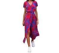 SoLu DAY8 Robes Longues Femmes été Fluide Sexy Robe De Princesse Femme Chic et Elegant Grande Taille Pas Cher Robe Femme Legere Plissée Volants Mode Casual Vacances Long Dress