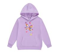 SoLu DAY8 Sweat a Capuche Enfant Fille 2-13 Ans Mignon Imprimé Papillon Sweatshirt Hoodie Ado Fille Hiver Manche Longue Confortable Chic Baggy Casual Jogging Vacances Haut Tops (Purple, 12-13 Years)