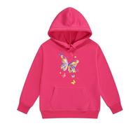 SoLu DAY8 Sweat a Capuche Enfant Fille 2-13 Ans Mignon Imprimé Papillon Sweatshirt Hoodie Ado Fille Hiver Manche Longue Confortable Chic Baggy Casual Jogging Vacances Haut Tops (8-9 Years)