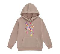 SoLu DAY8 Sweat a Capuche Enfant Fille 2-13 Ans Mignon Imprimé Papillon Sweatshirt Hoodie Ado Fille Hiver Manche Longue Confortable Chic Baggy Casual Jogging Vacances Haut Tops (Brown, 10-11 Years)