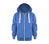 SoLu DAY8 Sweat a Capuche Enfant Garcon Zippé Manteau Enfant Hiver Chaud Chic Pas Cher Cardigan Veste Zippée Garcon Fashion Large Confortable Casual Haut Hoodie Sweat-Shirt (9-10 Ans, Bleu)