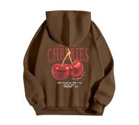 SoLu DAY8 Sweat a Capuche Femme a la Mode Hooded Sweatshirts Femme Hiver Grande Taille Chic Pas Cher Ample Large Manche Longue Casual Jogging Vacances Streetwear Pullover Tops (Coffee, S)