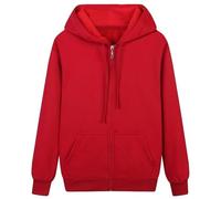 SoLu DAY8 Sweat a Capuche Homme Zippé Classique Veste Hooded Sweatshirt Hiver Homme Grande Taille Chic Pas Cher Ample Large Manches Longues Casual Sport Vacances Manteau Haut (Red, XL)