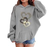 SoLu DAY8 Sweats à Capuche Enfant Fille 3-14 Ans a la Mode Imprimé Sweatshirt Hoodie Ado Fille Hiver Manche Longue Confortable Chic Ample Casual Jogging Vacances Haut Tops (Grey, 9-10 Years)