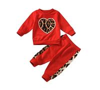 SoLu DAY8 Vetement Fille Hiver Pas Cher Jogging 1-6 Ans Ensemble Fille 2 Pièces Survetement Enfant Casual Tenu Habit Sport Pull Manche Longue Sweat + Pantalon (3-4 ans, Rouge)