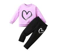 SoLu DAY8 Vetement Fille Hiver Pas Cher Jogging 1-6 Ans Ensemble Fille 2 Pièces Survetement Enfant Casual Tenu Habit Sport Pull Manche Longue Sweat + Pantalon (4-5 ans, Z-Violet)