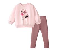 SoLu DAY8 Vêtements Enfants Fille 1-7 Ans Hiver Imprimé Ensemble Fille Pantalon Leggings Et Haut Top Sweat Manche Longue pas Cher Confortable Chic Elegant Mignon Casual Vacances Sport (5-6 Years)