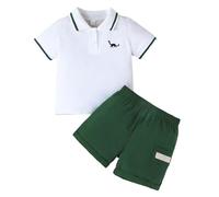 SoLu DAY8 Vêtements Ete Bébé Garçon 6-36 Months Pas Cher Ensemble Garcon Short Et Polo Tee Shirt Manche Courte Chic Mignon Confortable Casual Jogging Plage Vacances (White, 2-3 Years)