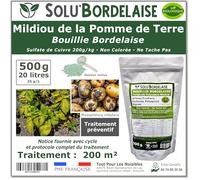 Solu'Bordelaise - 500 g de Bouillie Bordelaise - Mildiou de la pomme de terre - Utilisable Agriculture Biologique - Sachet Refermable
