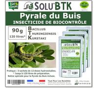 SoluBTK - Pyrale du buis 90gr Bacillus thuringiensis - Insecticide Utilisable en Agriculture Biologique