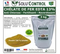 Solu'control Chélate De Fer Edta 13%, Anti-Chlorose, Fertilisant, Reverdissant, 3 Kg
