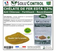 Solu'control Chélate De Fer Edta 13%, Anti-Chlorose, Fertilisant, Reverdissant, 30g