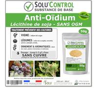 SOLU'CONTROL Lécithine de Soja 50 g - Traitement Naturel Préventif contre l'Oïdium - Substance de Base Autorisée en Agriculture Biologique - Sans Cuivre - Vigne, Tomate, Courgette