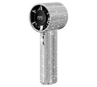 Soluk Full Diamond Portable Handheld Turbo Fan,Diamond Portable Fan,USB Rechargeable Personal Mini Handheld Fan with LED Light,for Travel and Outdoor Activitie (sliver)