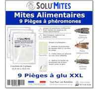 SOLUMITES - Lot de 9 Pièges à Phéromones pour Mites Alimentaires - Idéal pour Cuisines, Garde-Manger, Magasins et Entrepôts